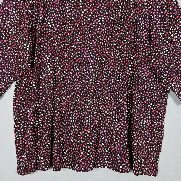 Catherines Tunic Top Womens Size 4X Heart Print Valentine's Day Pink Red Cotton - Picture 8 of 16